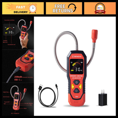 Rechargeable HVAC Refrigerant Leak Detector - Halogen Freon Sniffer & Gas Finder