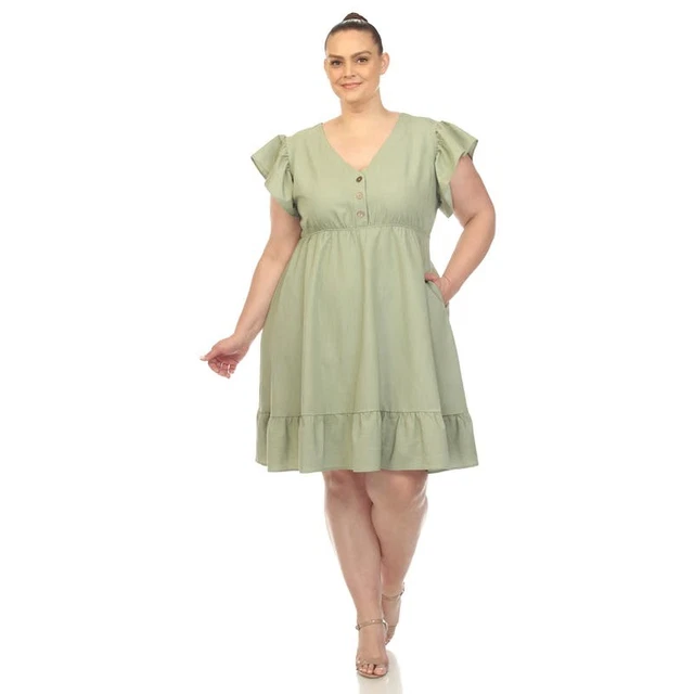 White Mark Plus Size Ruffle Sleeve 840060480066 3XUS RT $58.00