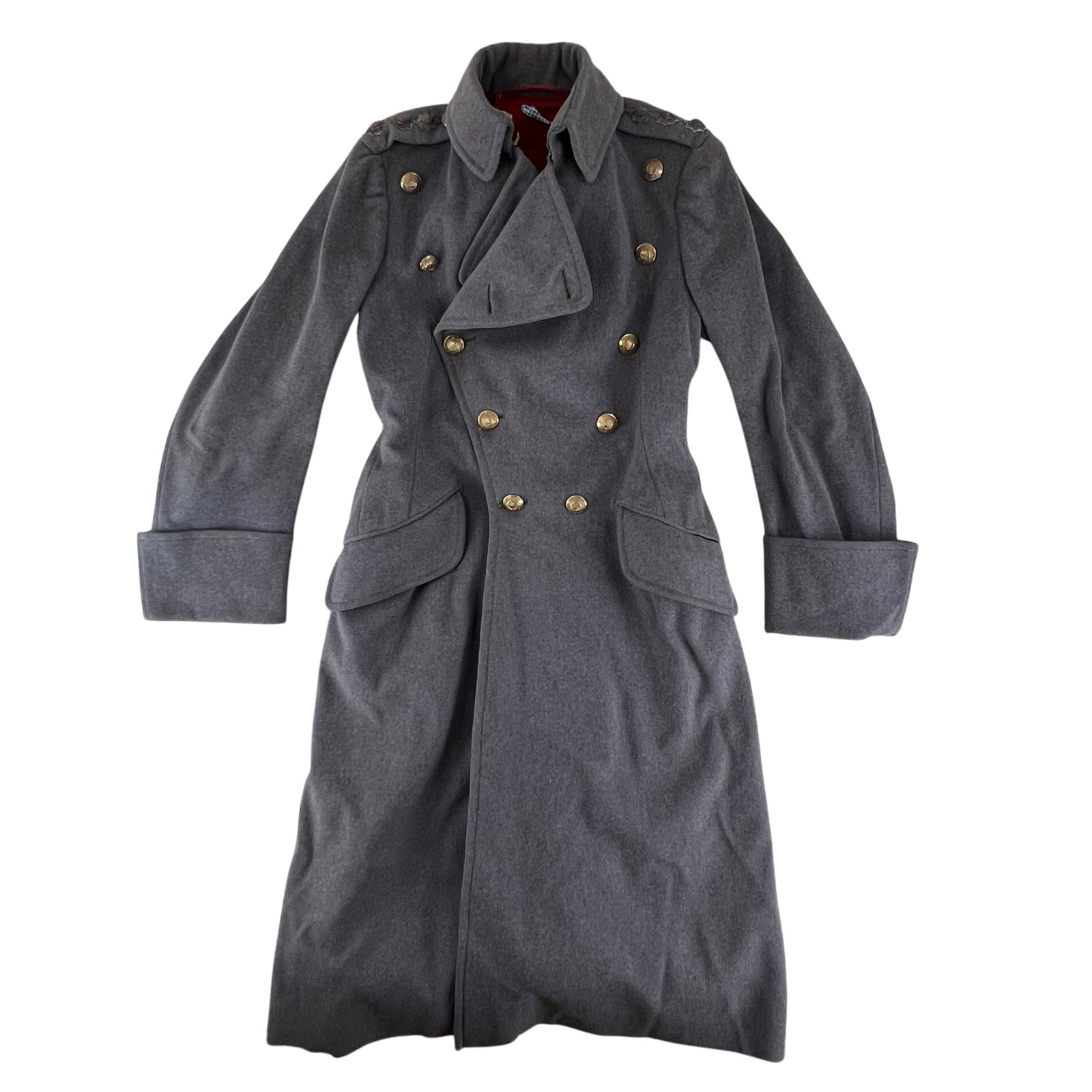 British Army Greatcoat Vintage 30s Double Breasted Wool Coldstream Guards Small