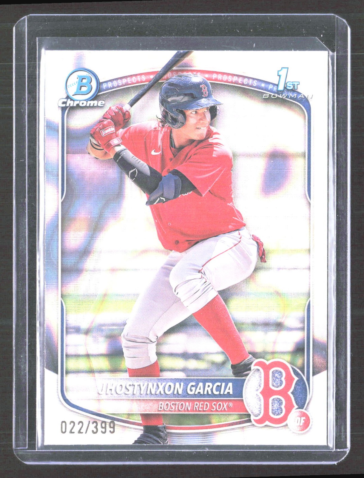 2025 Bowman #BCP-43 Jhostynxon Garcia Chrome Prospects Raywave Refractor #/399