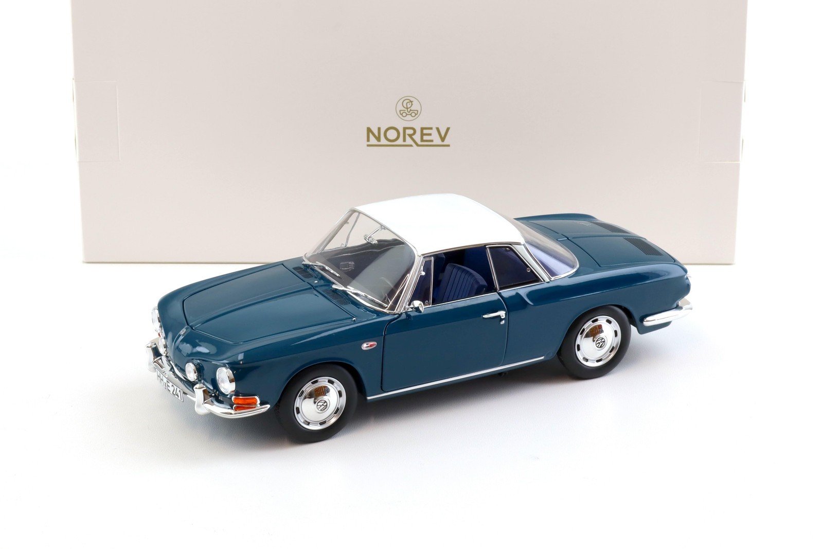 1:18 NOREV VW Karmann Ghia 1500 Type 34 Sea Blue/White Top 1961 - Limited...