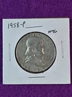 1958 P Franklin Half Dollar 50c U.S. Coin 90% Silver