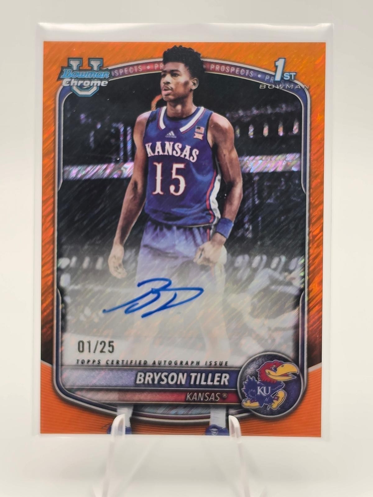 2025-26 Bowman Bryson Tiller Chrome Prospect Auto Orange Shimmer Refractor #/25