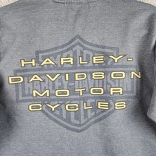 Vintage Harley Davidson Sweatshirt Mens Medium Gray 1/4 Zip Graphic Made In USA