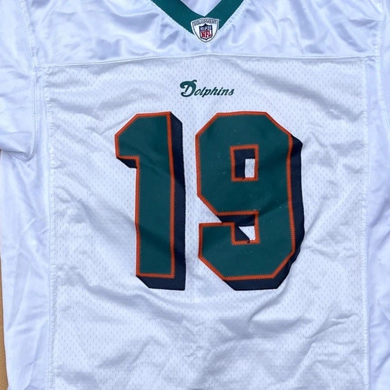 Camiseta deportiva Reebok Miami Dolphins Brandon Marshall #19 de fútbol americano NFL Nike juvenil talla L Foto 3 de 4