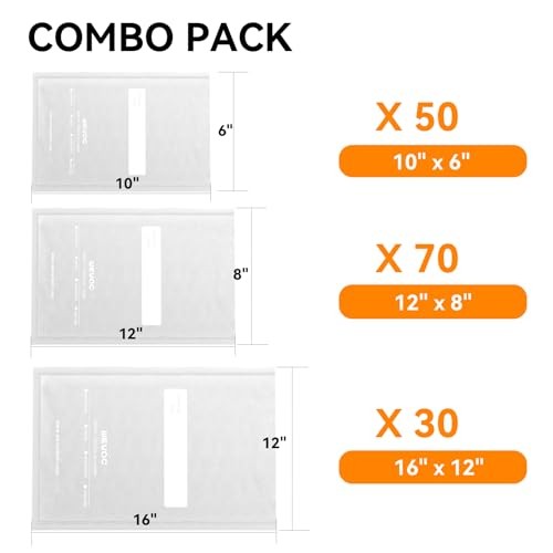 150 Count Vacuum Sealer Bags, 6" x 10", Heavy Duty, BPA Free for Food Storage