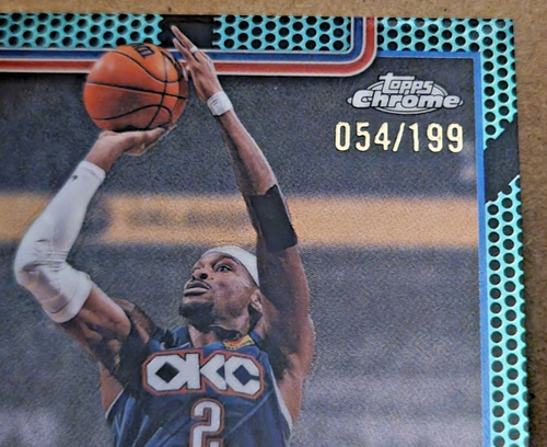 2025 26 Topps Chrome Basketball Shai Gilgeous Alexander Aqua Border / 199 MVP !! - Afbeelding 2 van 3