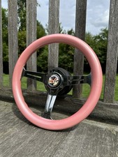 Original 90s Big End Steering Wheel 320mm 3 Spoke Pink Jdm From That Time Original 90s Big End Steering Wheel 320mm 3 Spoke Pink Jdm From That Time