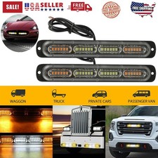 2pcs Amber White 24led Car Truck Emergency Warning Flash Hazard Strobe Light Bar 2pcs Amber White 24led Car Truck Emergency Warning Flash Hazard Strobe Light Bar