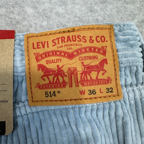 Levi's 514 Straight Fit Pants Mens Size 36 x 32 Blue Corduroy Regular Fit Cotton - Picture 7 of 13