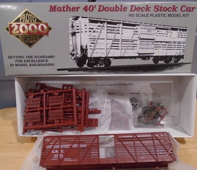 PROTO 2000 #21388 HO SCALE GSX MATHER 40' DOUBLE DECK STOCK CAR KIT NEW IN BOX