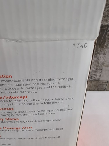 AT&T 1740 Digital Answering System With Time and Day Stamp - White - Zdjęcie 6 z 7