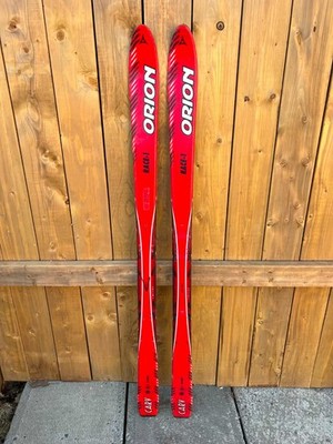 Vintage Alpine Snow Ski 55'' Long Skis 140 cm ORION CARV Red and White DECOR