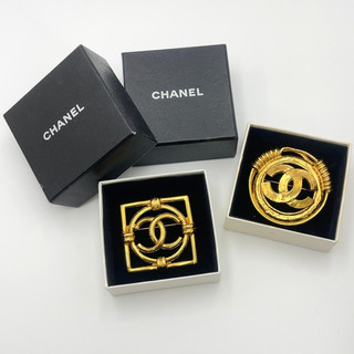 Auth Chanel Coco Square 2_9/Large Coco Land Brooch 94P Engraved W/Box BA020467