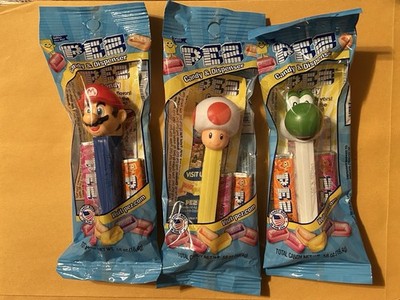Mario Pez Dispensers NEW in Cellophane Bags Lot of 3