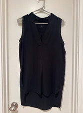 CUTE! Banana Republic Size SMALL SL Notch Colla Black Dress #676054
