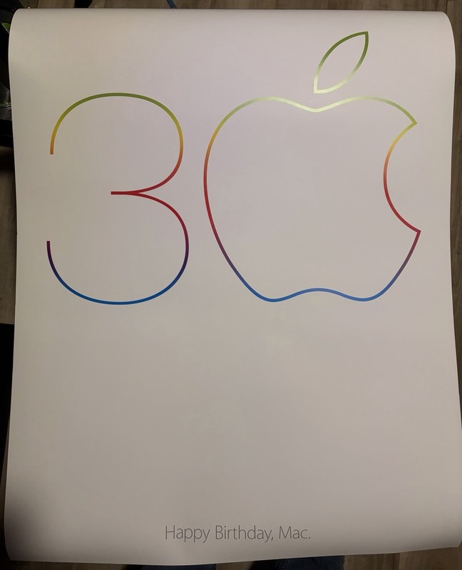 Apple Happy Birthday, Mac. Minimalist Limited Edition Paper Poster Unframed