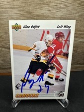 1991-92 Upper Deck #195 Gino Odjick Vancouver Canucks In-Person ON-CARD AUTO