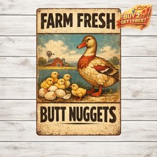 Funny Chicken Gifts Farm Fresh Tin Sign 8x12 Chicken Coop Metal Wall Decor