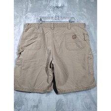 Carhartt Mens Tan Canvas Carpenter Shorts Relaxed Fit Workwear Size 44