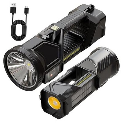 Solar Handheld Flashlight Rechargeable Multi Function High Bright 17000 Medium