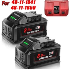 Battery For Milwaukee for M18 18V 8.0 Extended Lithium 48-48-11-1850 or Charger