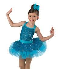 Dance Pre-Owned Costume Medium Child Turquoise AWCT V2702 Jazz Tap Ballet Tutu