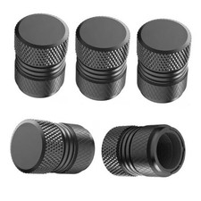 Tire Valve Stem Caps - 5 Pack Corrosion Resistant Premium Universal Black