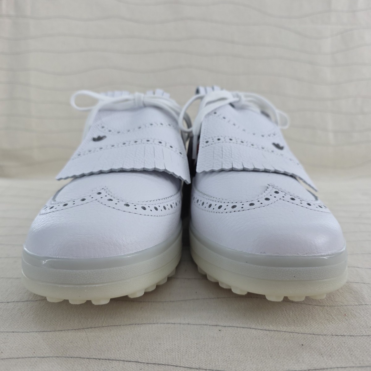 Adidas Mens Coursecup Soft Spikes White Leather Golf Shoes  display picture 3