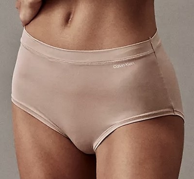 CALVIN KLEIN Ideal Stretch Micro Cedar Nude High Rise Brief Panty Women L 7 XL 8