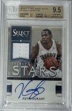 KEVIN DURANT /199 BGS 9.5 AUTO JERSEY GAME-WORN 2012-13 Select Stars GEM MINT