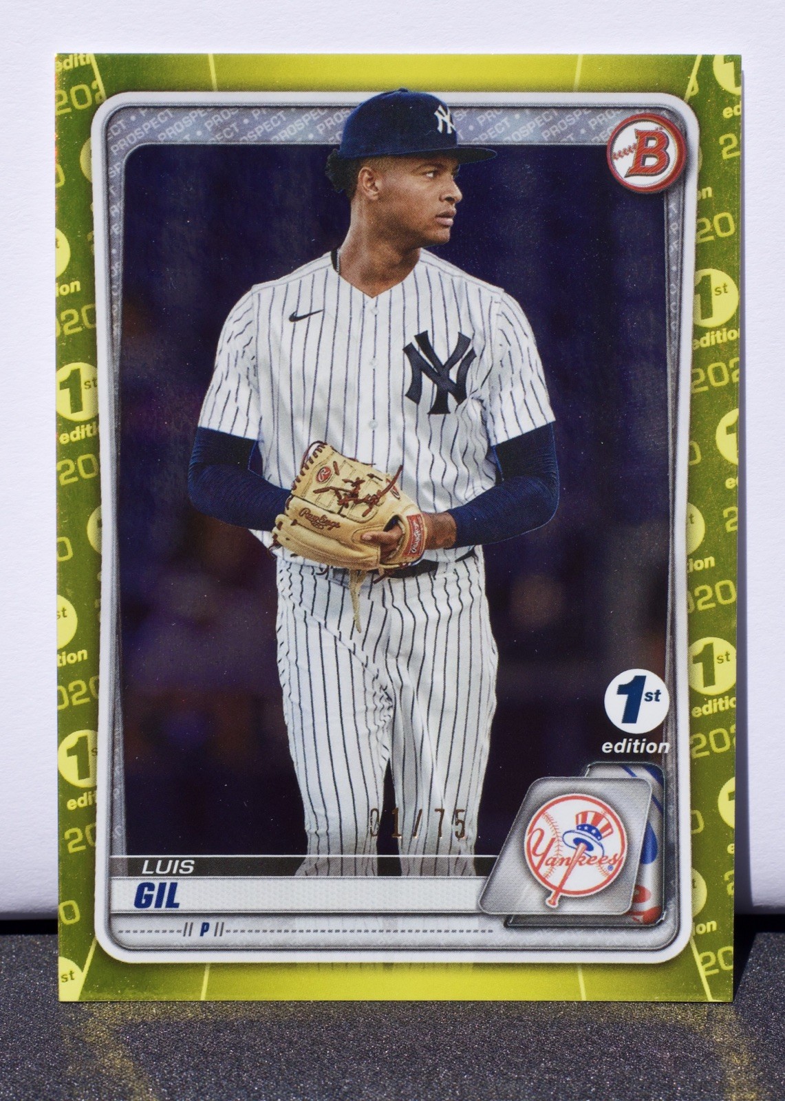2020 Bowman Draft 1st Edition - Luis Gil #BD-132 Yellow Foil #1/75 