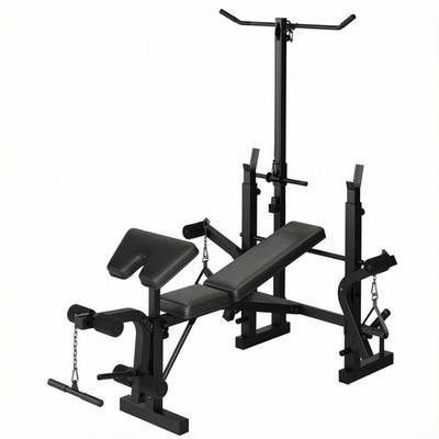 Weight Bench Set W/ Leg Extension Leg Curl  7 in-1 Strength Training Bench