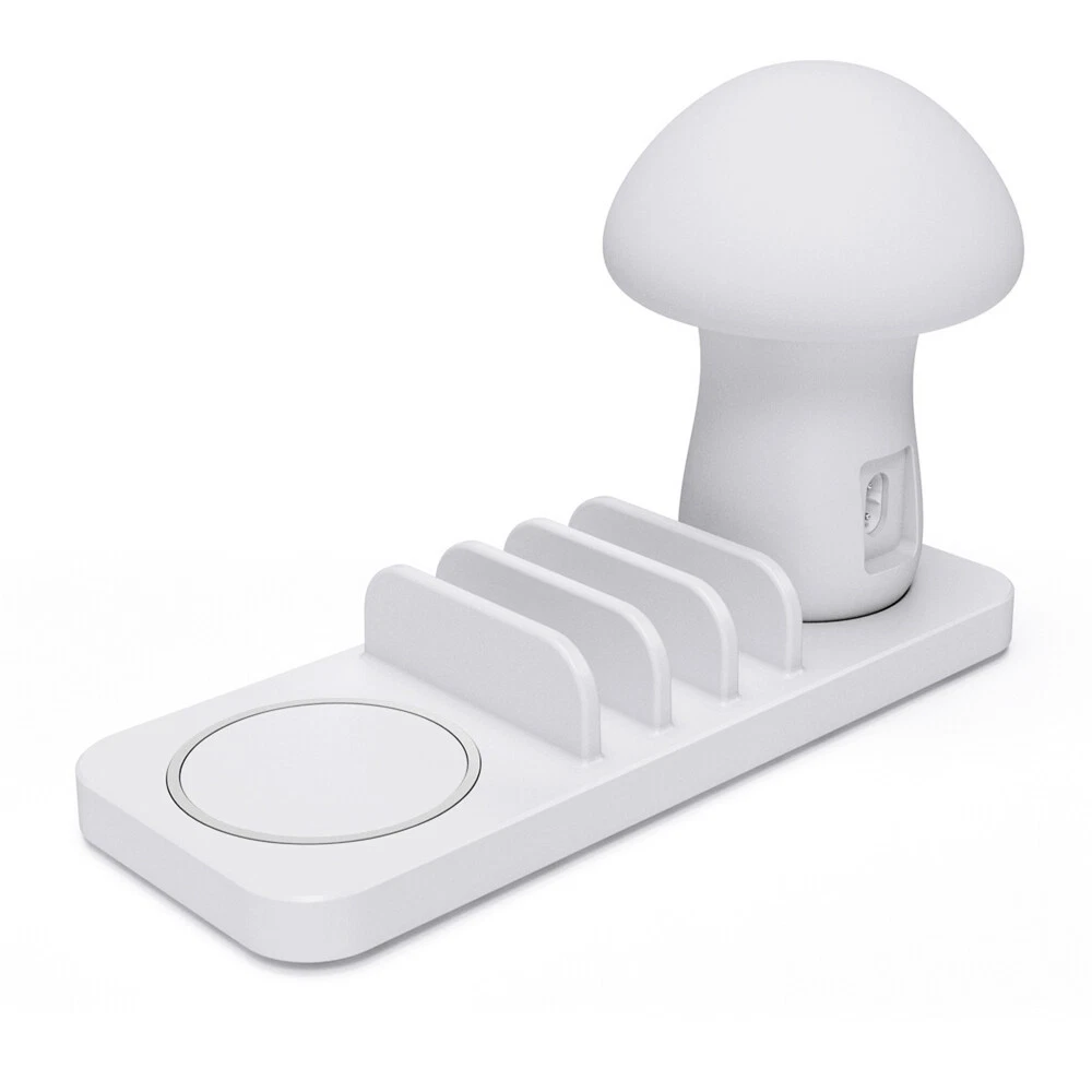 USB Hub 3 Ports Mushroom Lamp Charger Charging Station And Wireless Charging Pad USB Hub 3 Ports Mushroom Lamp Charger Charging Station And Wireless Charging Pad