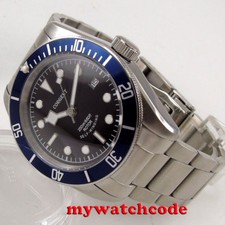 41mm CORGEUT Black Dial NH35A MIyota Automatic Mens Watch 8215 Sapphire Glass