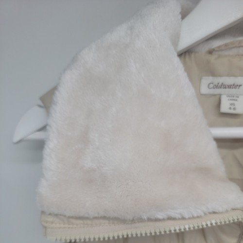 Womens Coldwater Creek Gold Puffer Vest Faux Fur Collar Size XS - Picture 5 of 11