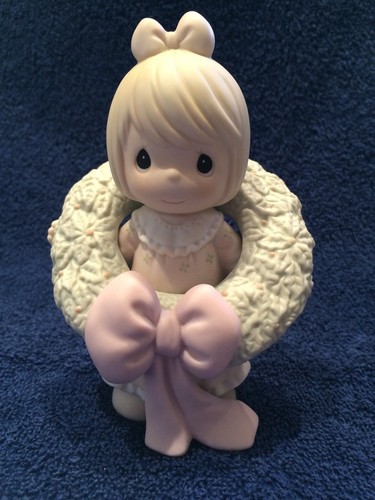 precious moments surrounded with joy figurine wreath girl