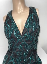 Fashion Nova  Dara Sequin Dress - Jade/Black  Dress Size M, New with Tag