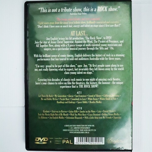 The Rock Show (DVD, 2011) Tribute to the 60's & 70's Rock Generation Film Video - Picture 2 of 6