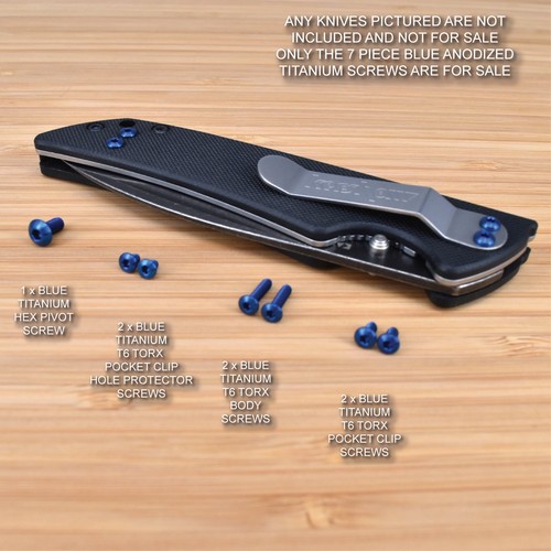 Kershaw Skyline 1760 1760BW Knife 7pc Custom Anodized Titanium Screw Set - BLUE - Picture 3 of 5