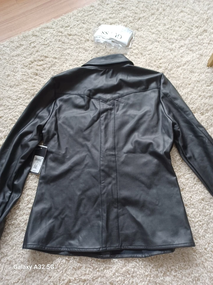 Guess Leather Jacket Women Medium Black NEW - Image 3 of 4