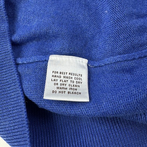 Suéter Peter Millar Seda Mezcla Algodón Para Hombre Grande Azul Cuello en V Pullover Clásico - Imagen 7 de 9