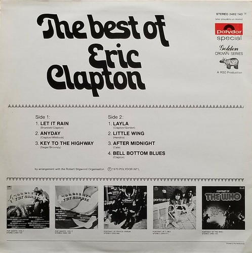 The Best Of Eric Clapton (Vinyl LP 1974) **EXC/NM COND** RARE/OOP!! FASTUKPOST!! - Picture 2 of 4