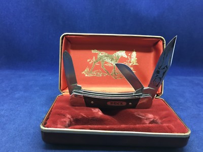 Pre 86 Buck Vintage 703 Bronco Stockman With Rosewood Handles Mint Display Case