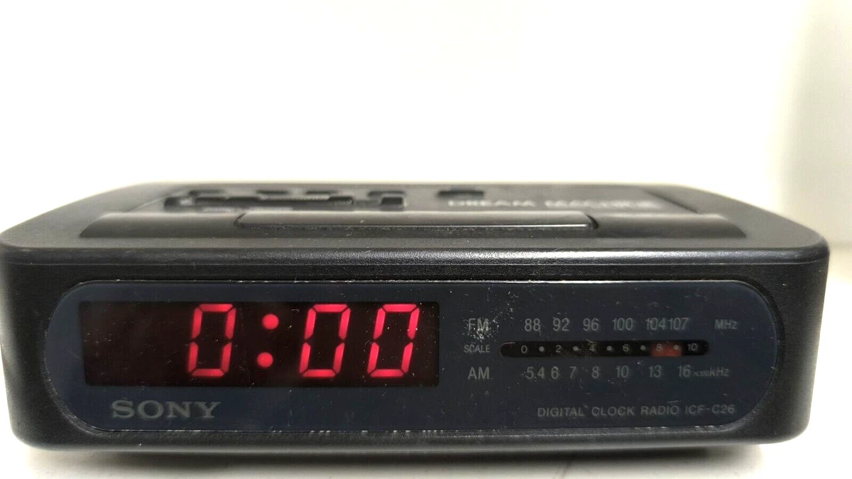 Vintage Sony Radio Despertador ICF-C26 FM/AM Digital Clock 2-Bands Funci