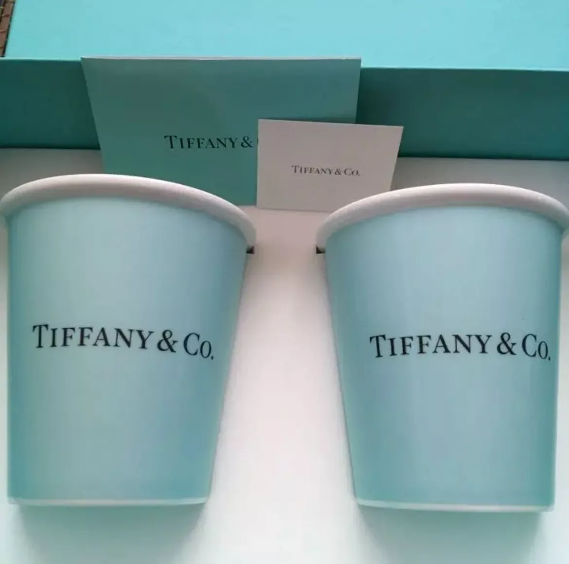 Shop Tiffany Blue Colored Paper Cups in Bone China