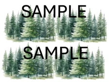 Pine Tree Forest Edible Cake Wrap frosting paper strips for sides of cakes