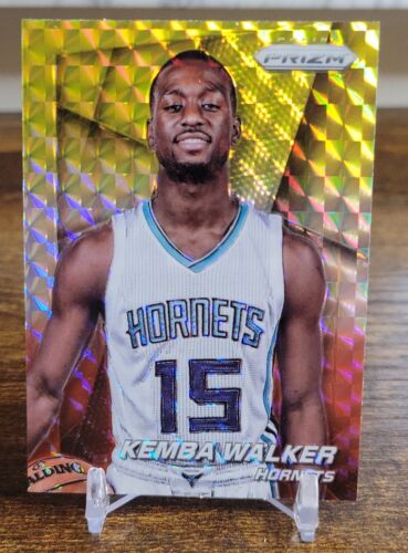 2014-15 Panini Prizm Kemba Walker Yellow Red Mosaic #56 Charlotte Hornets SP - Picture 1 of 2