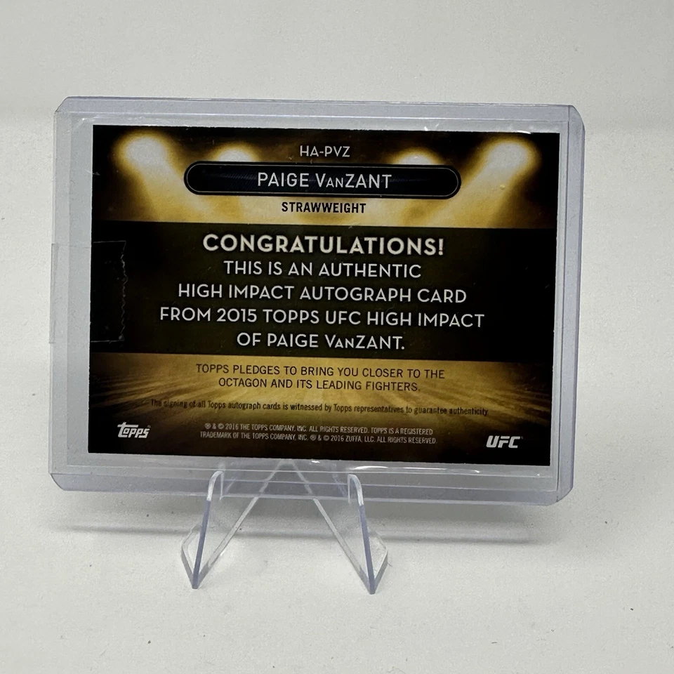 2016 TOPPS UFC HIGH IMPACT PAIGE VanZant AUTO  - Image 2 of 2