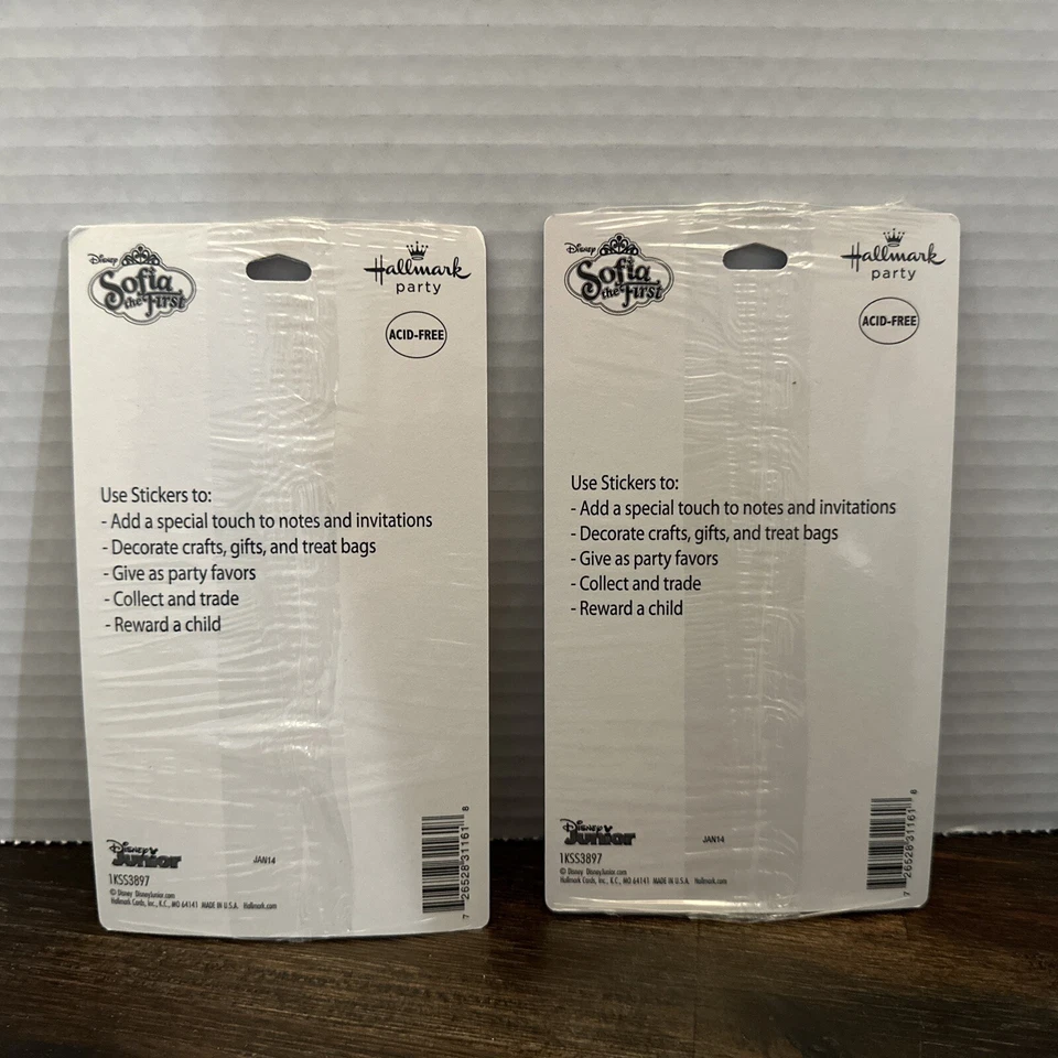 Paquete de 2 hojas adhesivas de cumpleaños Sofía la primera princesa Disney Enchancia sello Foto 2 de 4